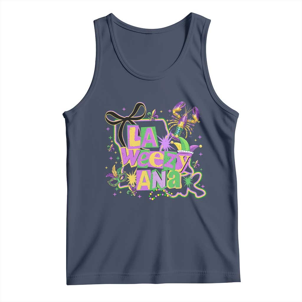 Funny Mardi Gras La Weezy Ana Tank Top New Orleans Festival Louisiana Map