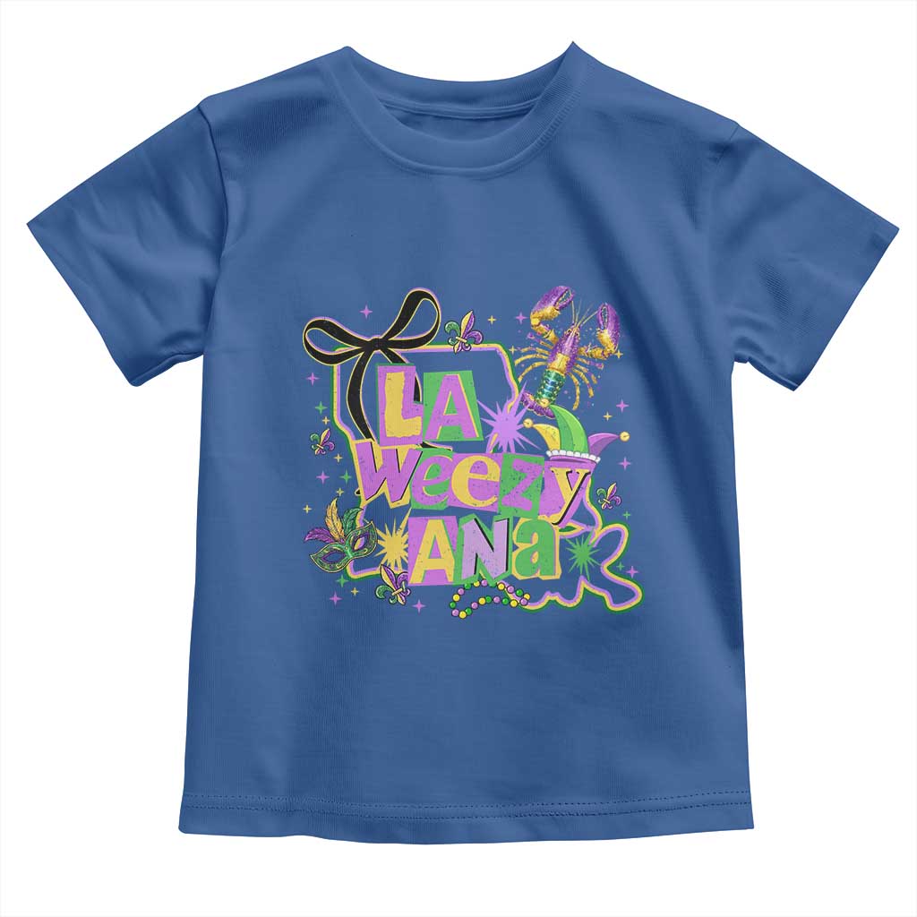 Funny Mardi Gras La Weezy Ana Toddler T Shirt New Orleans Festival Louisiana Map