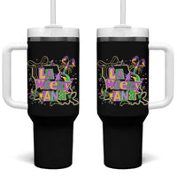 Funny Mardi Gras La Weezy Ana Tumbler With Handle New Orleans Festival Louisiana Map