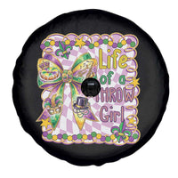 Funny Mardi Gras Throw Girl Life Spare Tire Cover Coquette Bow Carnival