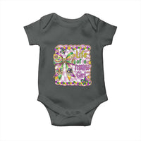 Funny Mardi Gras Throw Girl Life Baby Onesie Coquette Bow Carnival