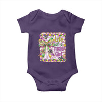 Funny Mardi Gras Throw Girl Life Baby Onesie Coquette Bow Carnival