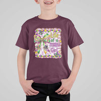 Funny Mardi Gras Throw Girl Life T Shirt For Kid Coquette Bow Carnival