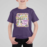 Funny Mardi Gras Throw Girl Life T Shirt For Kid Coquette Bow Carnival