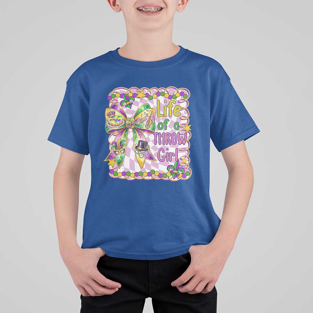 Funny Mardi Gras Throw Girl Life T Shirt For Kid Coquette Bow Carnival