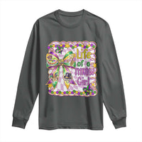 Funny Mardi Gras Throw Girl Life Long Sleeve Shirt Coquette Bow Carnival