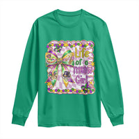 Funny Mardi Gras Throw Girl Life Long Sleeve Shirt Coquette Bow Carnival