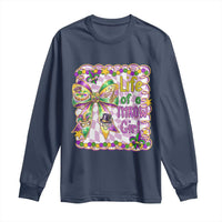 Funny Mardi Gras Throw Girl Life Long Sleeve Shirt Coquette Bow Carnival