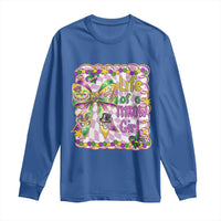 Funny Mardi Gras Throw Girl Life Long Sleeve Shirt Coquette Bow Carnival