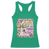 Funny Mardi Gras Throw Girl Life Racerback Tank Top Coquette Bow Carnival
