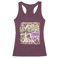 Funny Mardi Gras Throw Girl Life Racerback Tank Top Coquette Bow Carnival