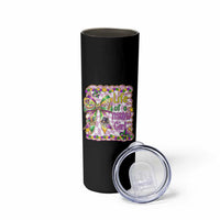 Funny Mardi Gras Throw Girl Life Skinny Tumbler Coquette Bow Carnival