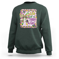 Funny Mardi Gras Throw Girl Life Sweatshirt Coquette Bow Carnival