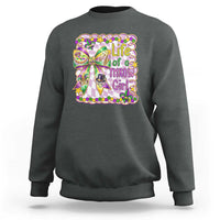 Funny Mardi Gras Throw Girl Life Sweatshirt Coquette Bow Carnival