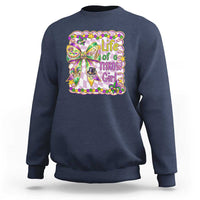 Funny Mardi Gras Throw Girl Life Sweatshirt Coquette Bow Carnival