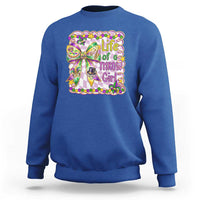 Funny Mardi Gras Throw Girl Life Sweatshirt Coquette Bow Carnival