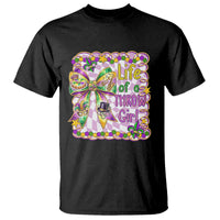 Funny Mardi Gras Throw Girl Life T Shirt Coquette Bow Carnival