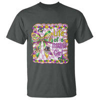 Funny Mardi Gras Throw Girl Life T Shirt Coquette Bow Carnival