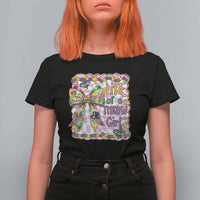 Funny Mardi Gras Throw Girl Life T Shirt For Women Coquette Bow Carnival