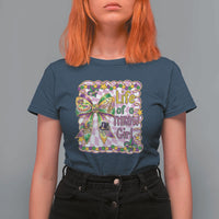 Funny Mardi Gras Throw Girl Life T Shirt For Women Coquette Bow Carnival