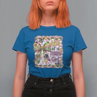 Funny Mardi Gras Throw Girl Life T Shirt For Women Coquette Bow Carnival