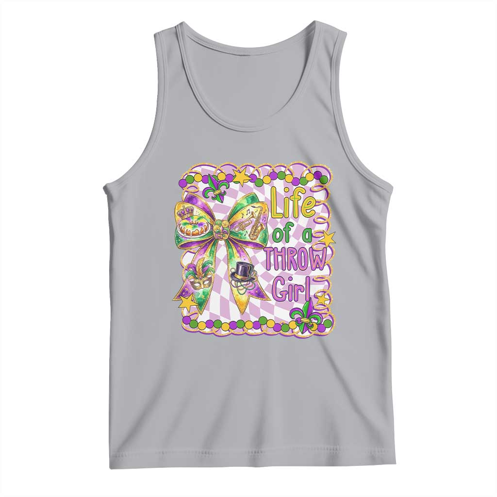 Funny Mardi Gras Throw Girl Life Tank Top Coquette Bow Carnival