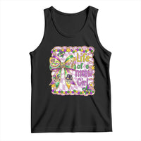 Funny Mardi Gras Throw Girl Life Tank Top Coquette Bow Carnival