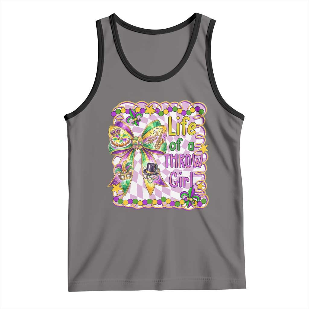 Funny Mardi Gras Throw Girl Life Tank Top Coquette Bow Carnival