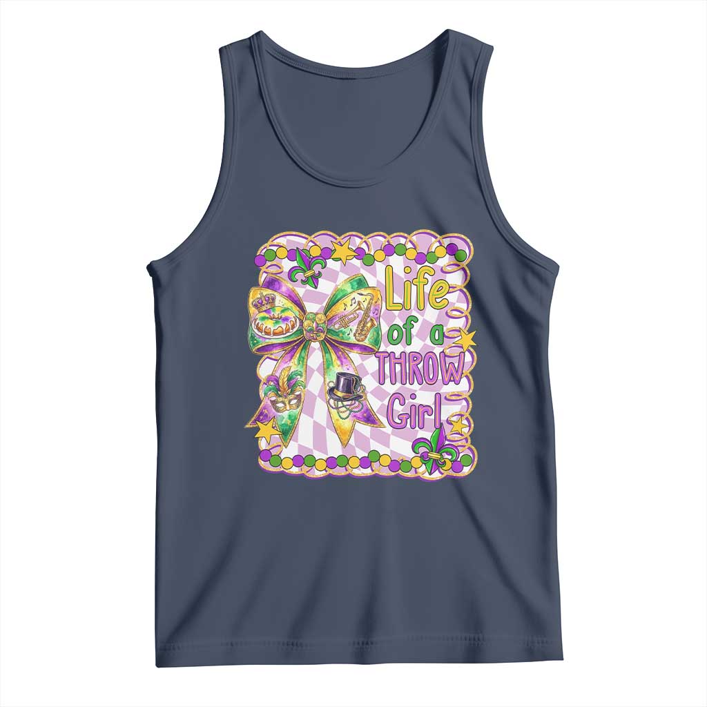 Funny Mardi Gras Throw Girl Life Tank Top Coquette Bow Carnival