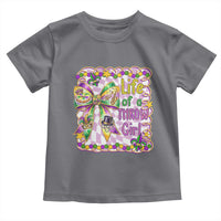 Funny Mardi Gras Throw Girl Life Toddler T Shirt Coquette Bow Carnival