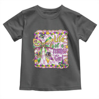 Funny Mardi Gras Throw Girl Life Toddler T Shirt Coquette Bow Carnival
