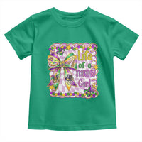 Funny Mardi Gras Throw Girl Life Toddler T Shirt Coquette Bow Carnival