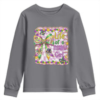Funny Mardi Gras Throw Girl Life Youth Sweatshirt Coquette Bow Carnival