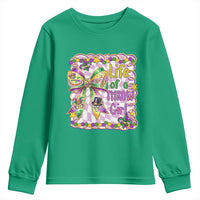Funny Mardi Gras Throw Girl Life Youth Sweatshirt Coquette Bow Carnival