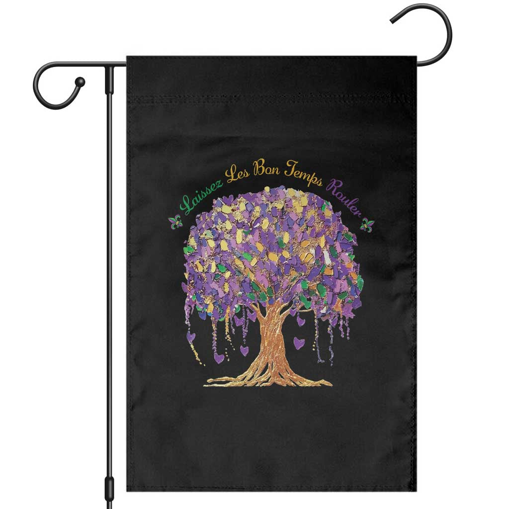 Mardi Gras Tree Brushstroke Graphic Garden Flag Laissez Les Bon Temps Rouler
