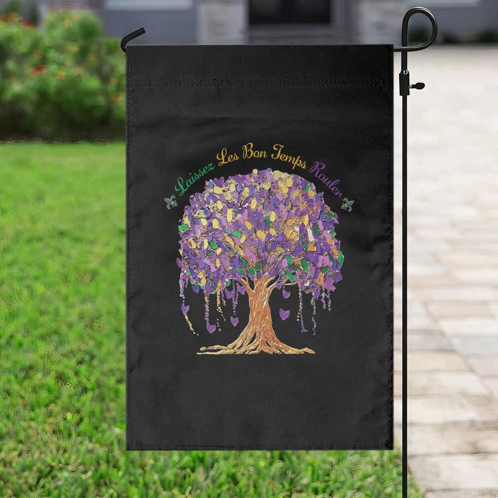 Mardi Gras Tree Brushstroke Graphic Garden Flag Laissez Les Bon Temps Rouler