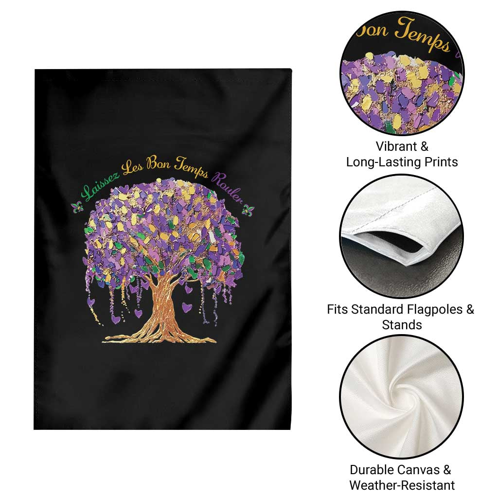 Mardi Gras Tree Brushstroke Graphic Garden Flag Laissez Les Bon Temps Rouler