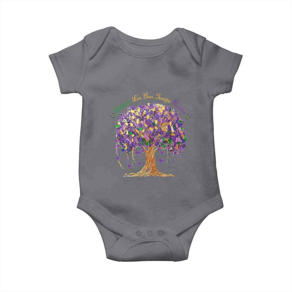 Mardi Gras Tree Brushstroke Graphic Baby Onesie Laissez Les Bon Temps Rouler