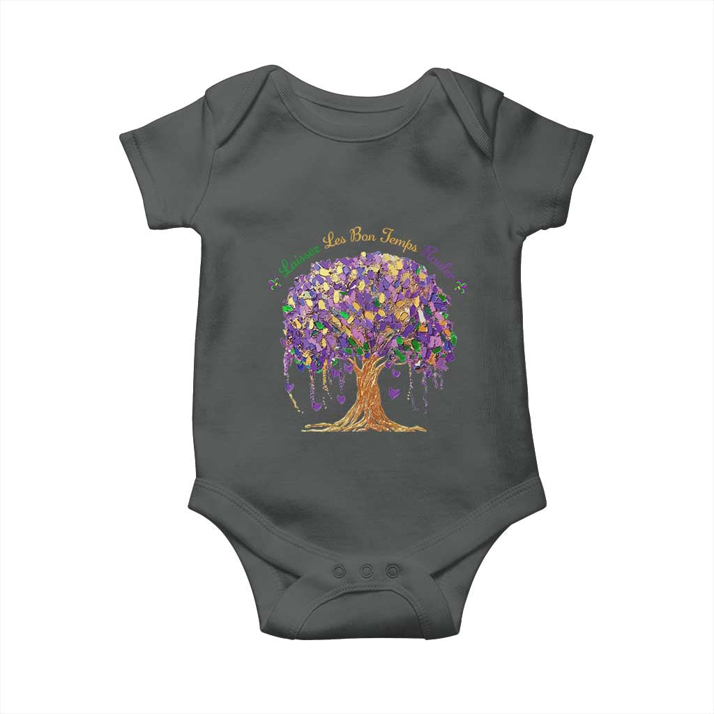 Mardi Gras Tree Brushstroke Graphic Baby Onesie Laissez Les Bon Temps Rouler