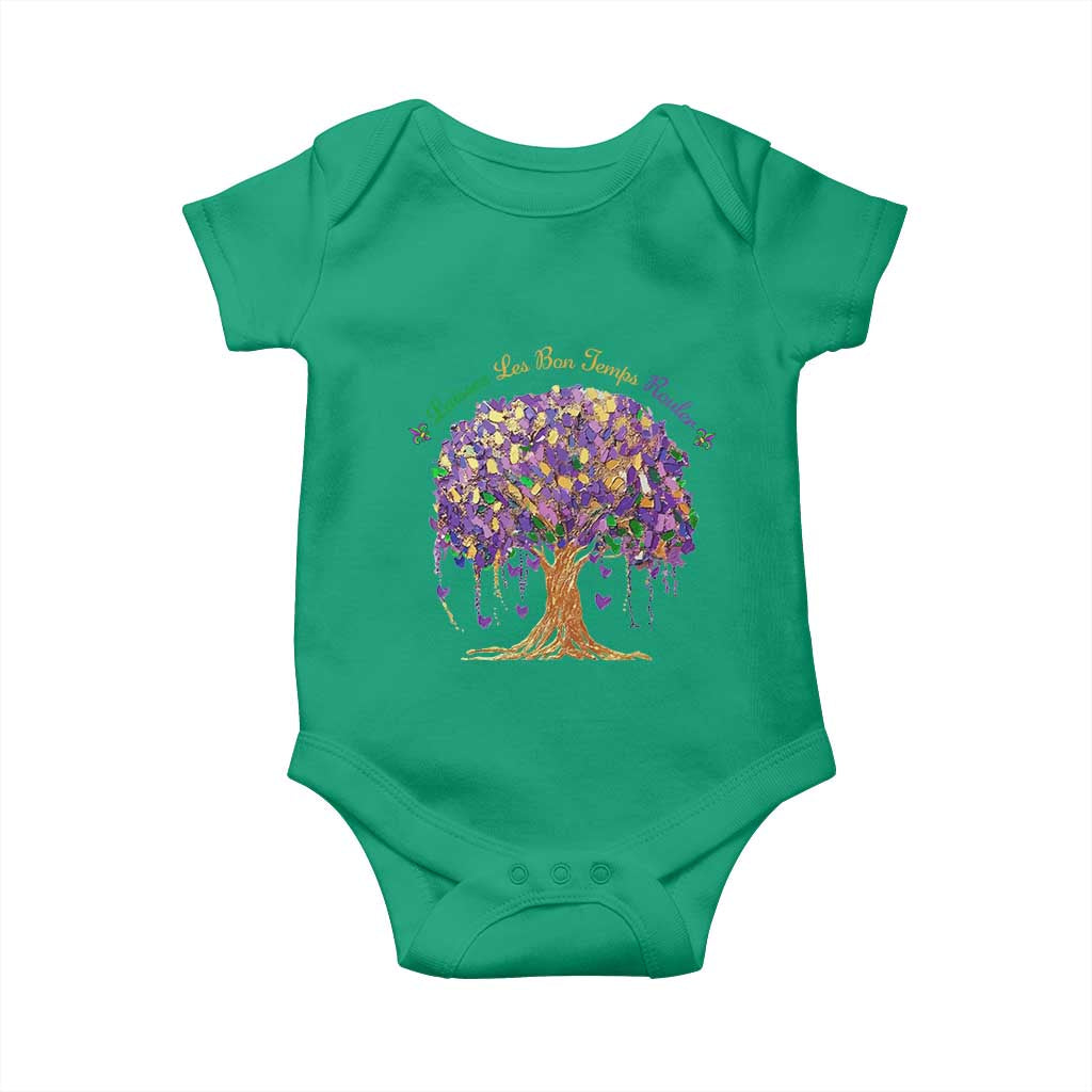Mardi Gras Tree Brushstroke Graphic Baby Onesie Laissez Les Bon Temps Rouler