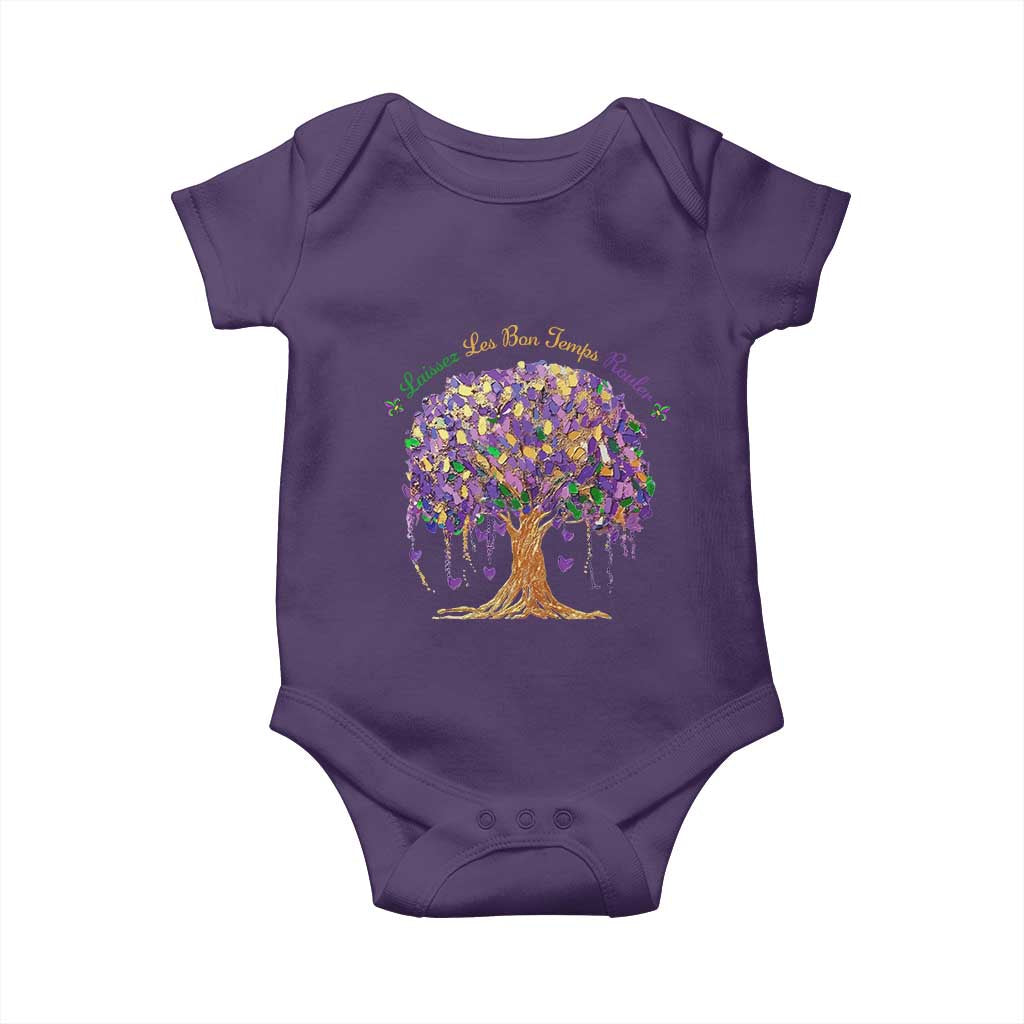 Mardi Gras Tree Brushstroke Graphic Baby Onesie Laissez Les Bon Temps Rouler