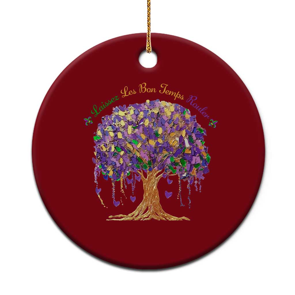 Mardi Gras Tree Brushstroke Graphic Ceramic Ornament Laissez Les Bon Temps Rouler