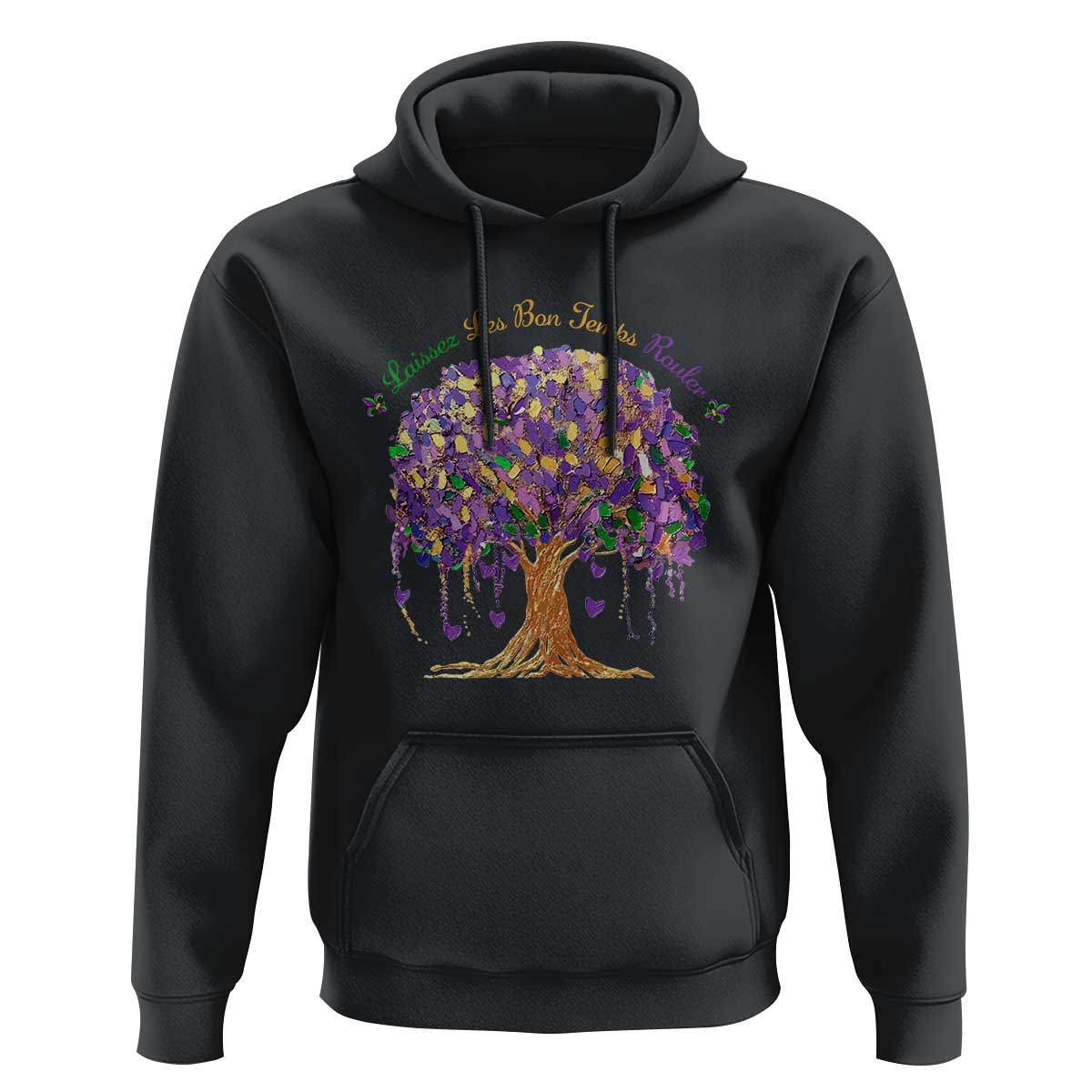 Mardi Gras Tree Brushstroke Graphic Hoodie Laissez Les Bon Temps Rouler