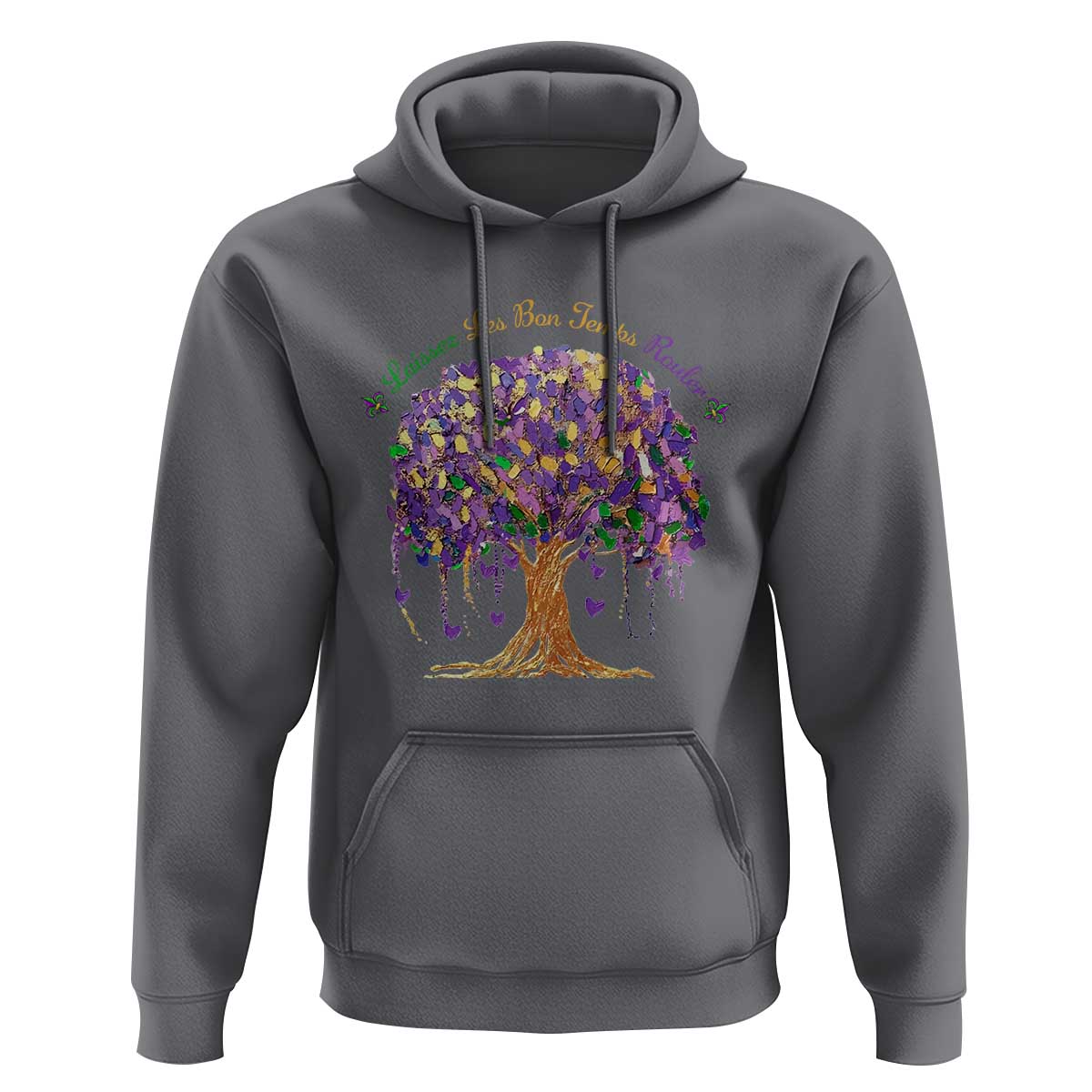 Mardi Gras Tree Brushstroke Graphic Hoodie Laissez Les Bon Temps Rouler