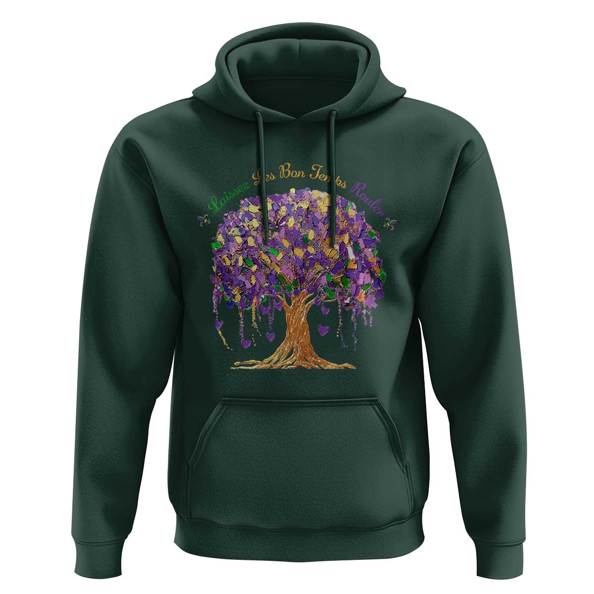 Mardi Gras Tree Brushstroke Graphic Hoodie Laissez Les Bon Temps Rouler