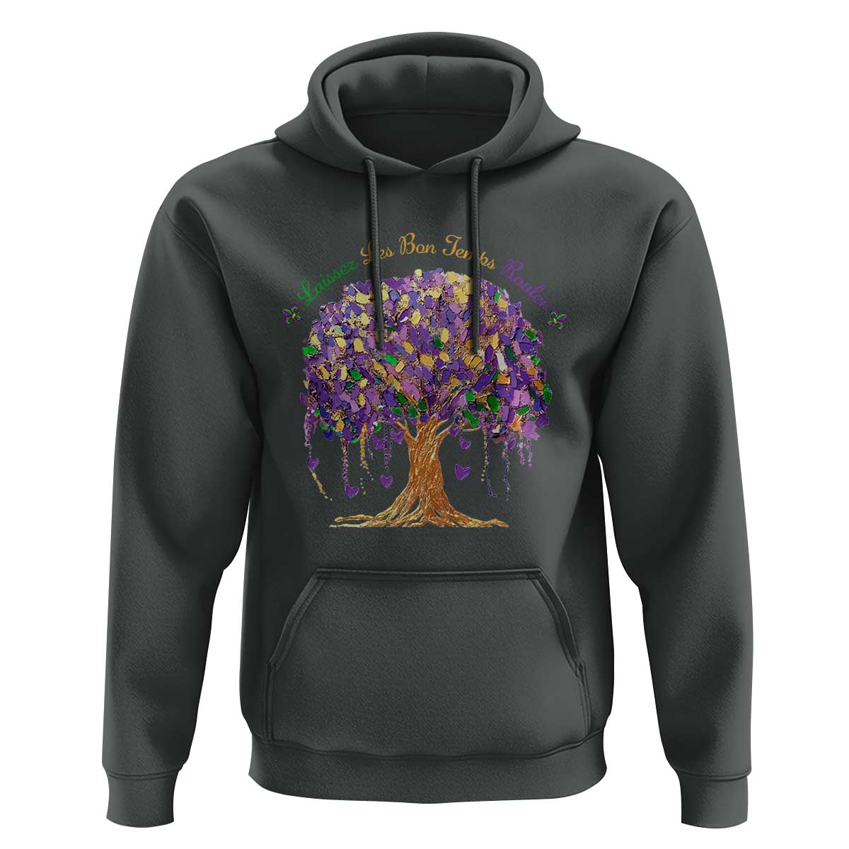 Mardi Gras Tree Brushstroke Graphic Hoodie Laissez Les Bon Temps Rouler