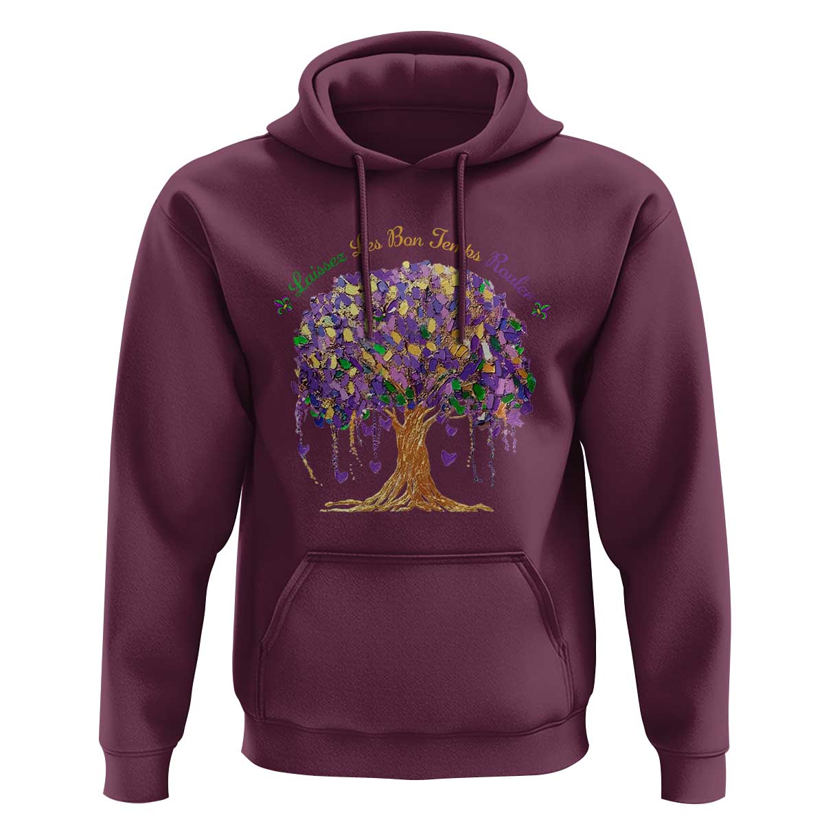 Mardi Gras Tree Brushstroke Graphic Hoodie Laissez Les Bon Temps Rouler