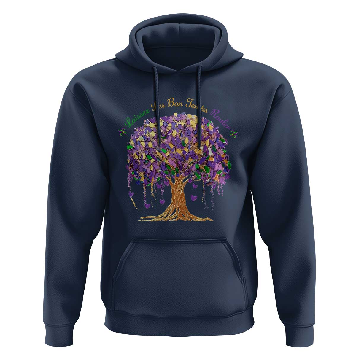 Mardi Gras Tree Brushstroke Graphic Hoodie Laissez Les Bon Temps Rouler