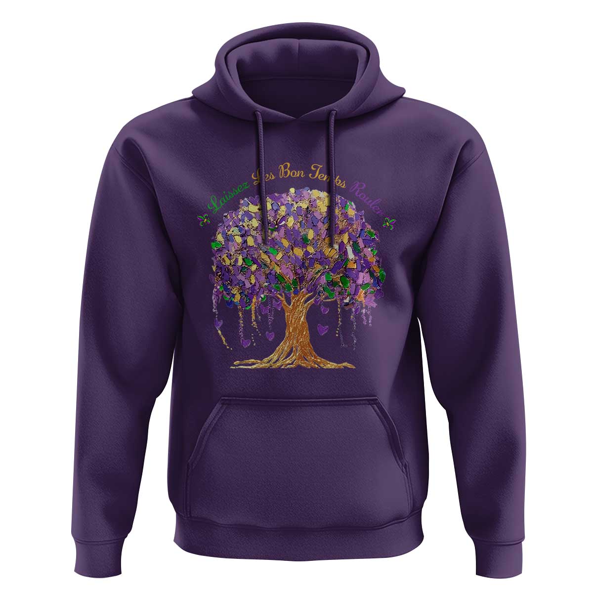 Mardi Gras Tree Brushstroke Graphic Hoodie Laissez Les Bon Temps Rouler