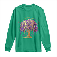 Mardi Gras Tree Brushstroke Graphic Long Sleeve Shirt Laissez Les Bon Temps Rouler